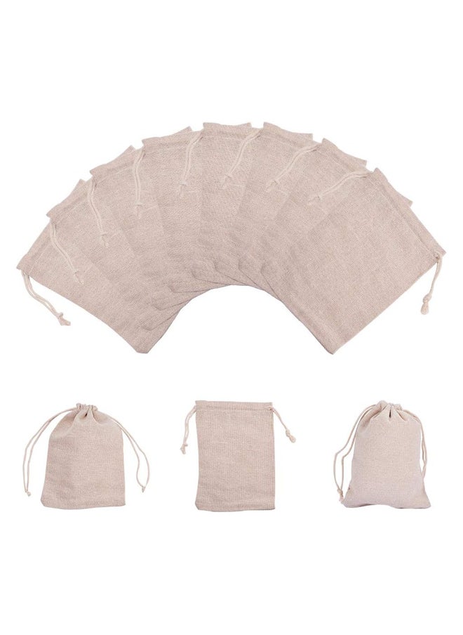 Generic PandaHall Elite 30 pcs 17x12cm Rectangle Cotton Packing Pouches Drawstring Bags Jewelry Pouches Bags Drawstring Bags Gift Bags, Antique White  - Image 4