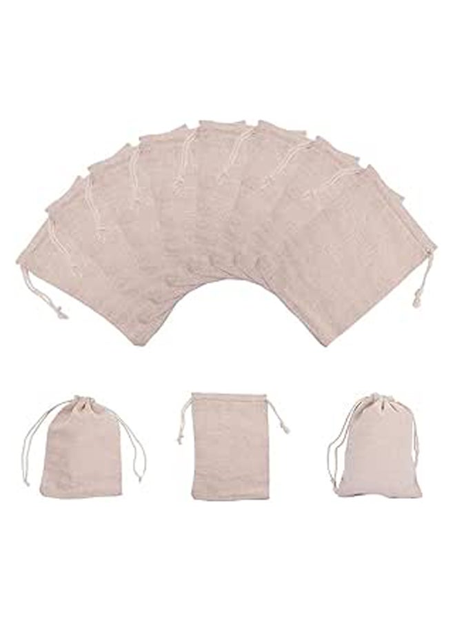 Generic PandaHall Elite 30 pcs 17x12cm Rectangle Cotton Packing Pouches Drawstring Bags Jewelry Pouches Bags Drawstring Bags Gift Bags, Antique White  - Image 1