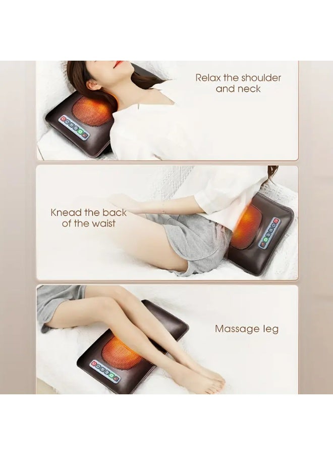 وسادة تدليك لكامل الجسم مع اهتزاز موجي بـ 10 مناطق ووسادة عجن – حصيرة تدفئة للاسترخاء مع تدليك القدم والساق - Image 5