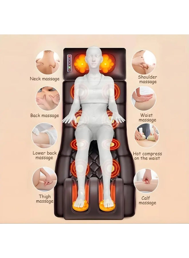 وسادة تدليك لكامل الجسم مع اهتزاز موجي بـ 10 مناطق ووسادة عجن – حصيرة تدفئة للاسترخاء مع تدليك القدم والساق - Image 3