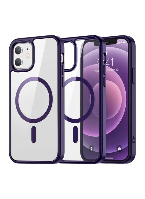 Magnetic Case for iPhone 11 [Shockproof & Slim] Clear Hard Back Cover with high-Grade Protection | Deep Purple