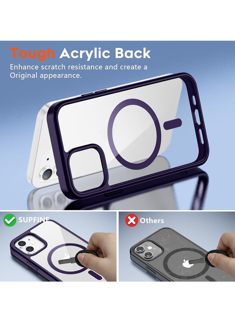 Denx - Magnetic Case for iPhone 11 [Shockproof & Slim] Clear Hard Back Cover with high-Grade Protection | Deep Purple - Image 1