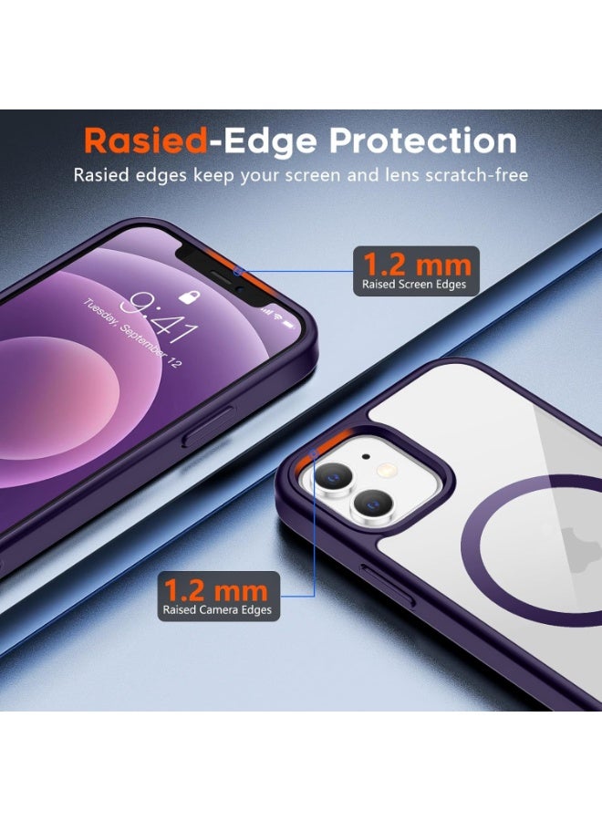 أكاليكس جراب مغناطيسي لهاتف آيفون 11 [مقاوم للصدمات ونحيف]، غطاء خلفي صلب شفاف مع حماية فائقة | أرجواني غامق - Image 3