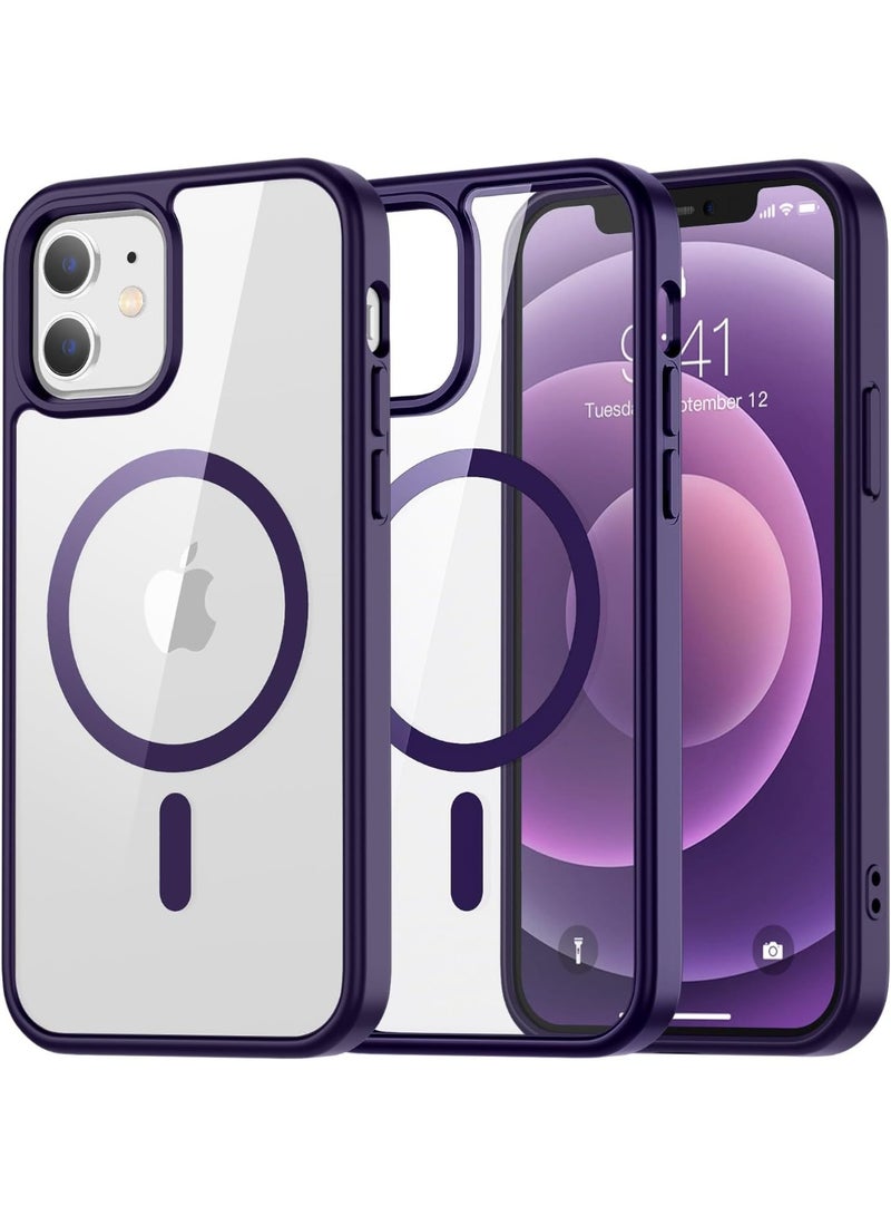 أكاليكس جراب مغناطيسي لهاتف آيفون 11 [مقاوم للصدمات ونحيف]، غطاء خلفي صلب شفاف مع حماية فائقة | أرجواني غامق - Image 1