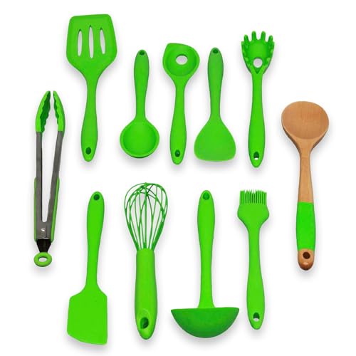 Chef Craft Premium Silicone Kitchen Tool and Utensil 11 Piece Set Green