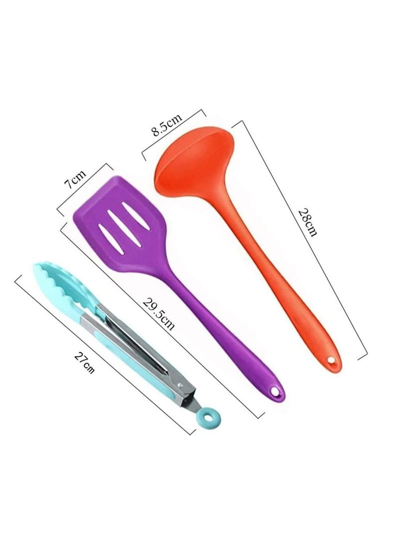 بلومنغ تايم طقم أدوات مطبخ سيليكون بألوان قوس قزح 10 قطع متعدد الألوان - Image 3