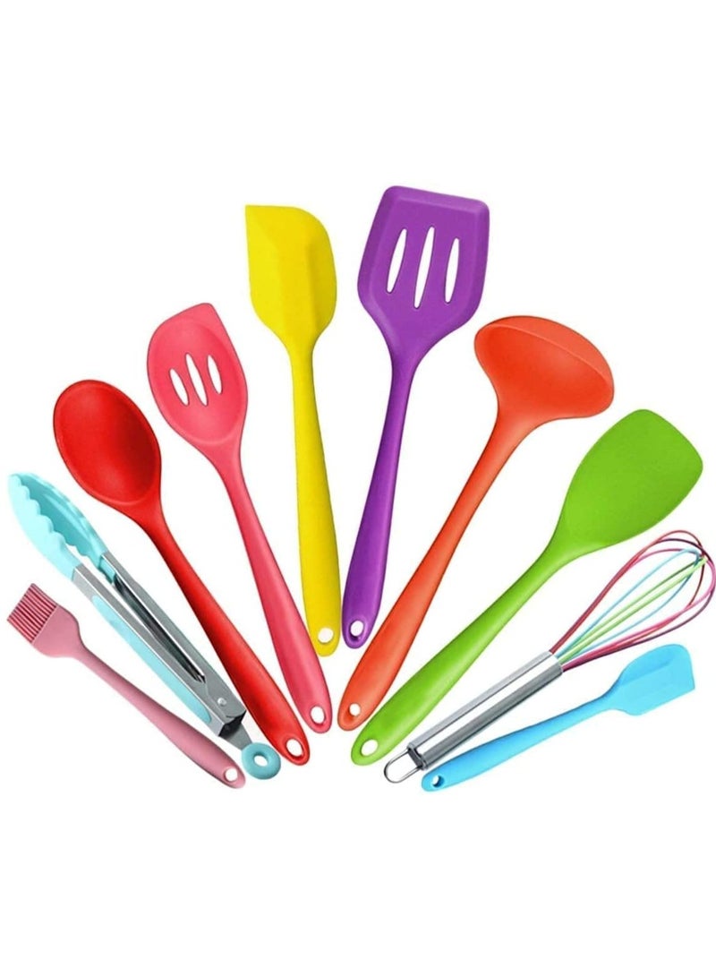 بلومنغ تايم طقم أدوات مطبخ سيليكون بألوان قوس قزح 10 قطع متعدد الألوان - Image 1