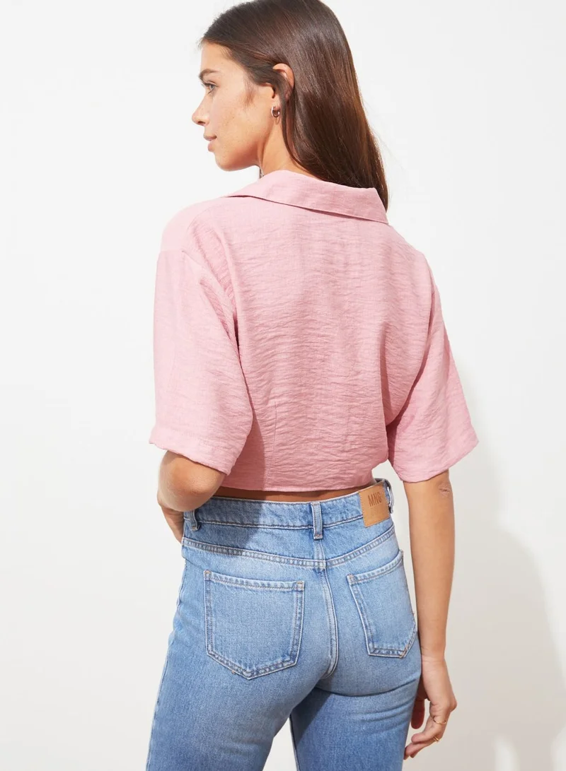 trendyol Button Down Crop Shirt