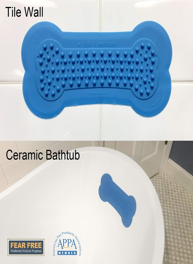 Perfect Curve Lick Lick Pad Dog Accessories | Pet Shower Attachment | Dog Peanut Butter Lick Pad | Dog Bathing Station | Dog Bathing Supplies | Veterinarian Used | Suction to Wall | Large (Large - 2 Pack, Blue) - Image 2