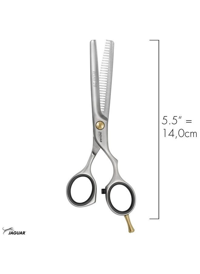 Jaguar Shears Pre Style Relax 5.5 Inch Offset Professional, Ergonomic, Steel Hair Thinning, Texturizing, Cutting and Trimming Scissors for Salon Stylist, Beauticians, Hair Dressers, and Barbers