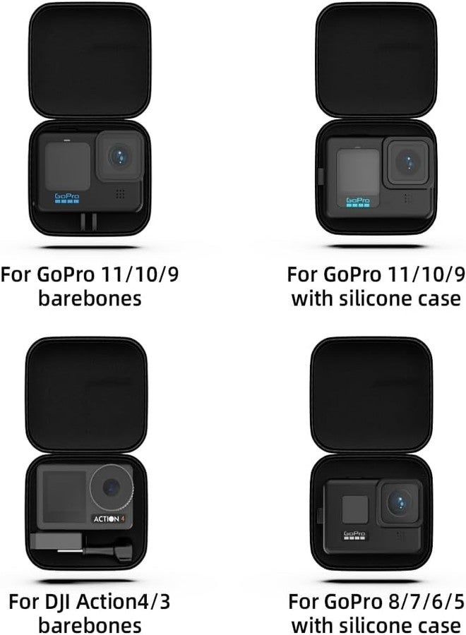 Redclip حقيبة حمل صلبة صغيرة من Redclip لكاميرات GoPro Hero 11/10/9/8/7/6/5، لون أسود، حقيبة تخزين واقية صلبة مقاومة للماء، متوافقة مع كاميرا DJI Osmo Action - Image 4