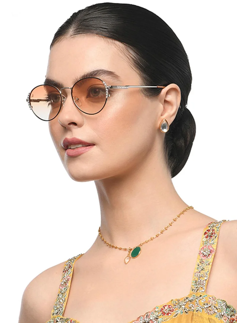 فينسينت تشيس Women's Women's Polarized Round Sunglasses - VC S16462 - Lens Size: 53 Mm