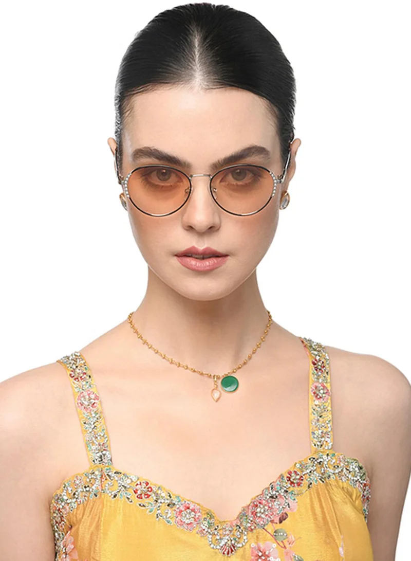 فينسينت تشيس Women's Women's Polarized Round Sunglasses - VC S16462 - Lens Size: 53 Mm