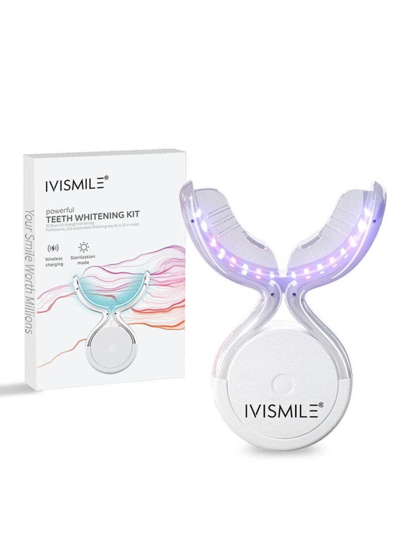 IVISMILE Professional Teeth Whitening Kit IVI-01 – 32 LED Light, Blue & Red Dual Rays, CE Approved, Luxury LED Teeth Whitening System with Booster Gel, Smart Timer, IPX6 Waterproof, Home & Travel Use - Image 2