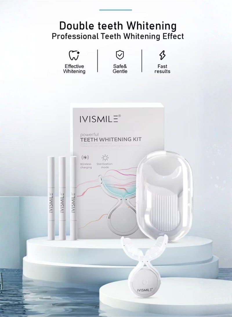 IVISMILE Professional Teeth Whitening Kit IVI-01 – 32 LED Light, Blue & Red Dual Rays, CE Approved, Luxury LED Teeth Whitening System with Booster Gel, Smart Timer, IPX6 Waterproof, Home & Travel Use - Image 4