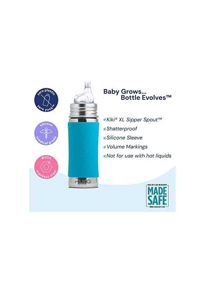 Pura Kiki 9oz Insulated Sippy Bottle - Rose - Image 3