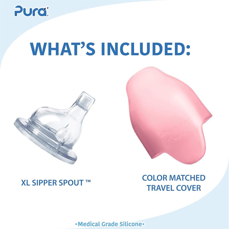 Pura Kiki 9oz Insulated Sippy Bottle - Rose - Image 2