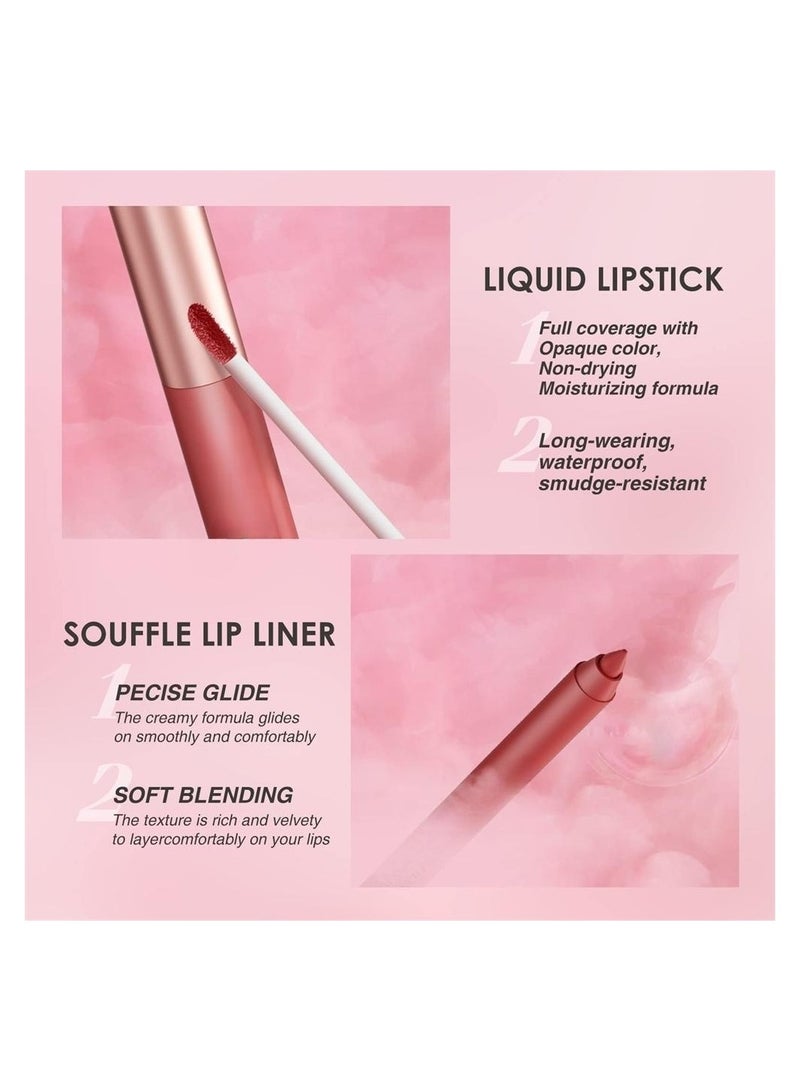 12PCS Matte Lip Liner and Liquid Lipstick Set - Image 4
