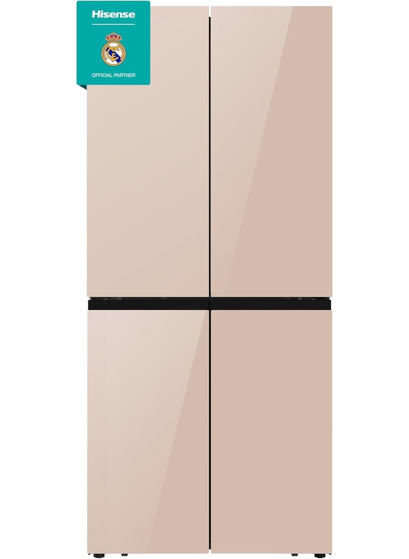 Hisense RQ5G470SBK3- Cross Door American 457L Freezer Fridge, My Fresh Choice,  Dual-Tech Cooling, Bottom Cooling System,  Khaki Glass RQ5G470SBK3 silver