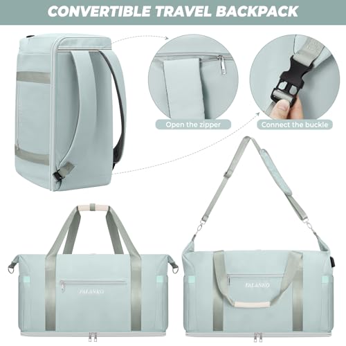 FALANKO Weekender Bags for Women,Extra large 66L Expandable Travel Duffel Bag with Shoe Compartment,Toiletry Bag,Overnight Bag with Waterproof Pocket,USB Charging,Carry On Backpack for Gym,Hospital,Beach - Image 5