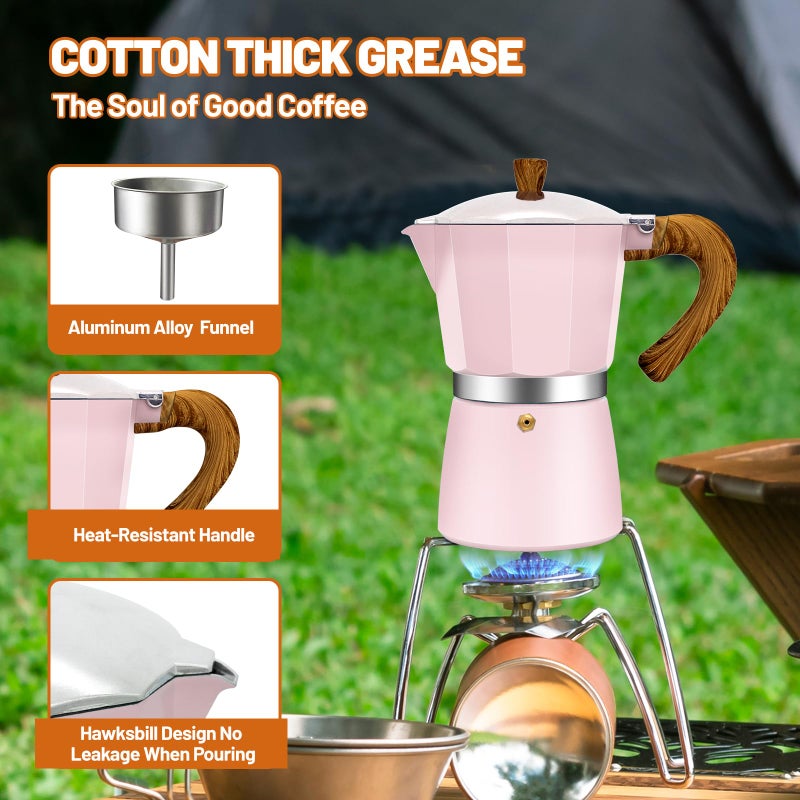 DITOSH 6 Cup Aluminum Espresso Stovetop Moka Pot Express Coffee Maker Percolator Italian Classic Mocha Coffee Machine for Italian and Cuban Cafe Brewing for Home & Camping 300ml 10oz - Image 5