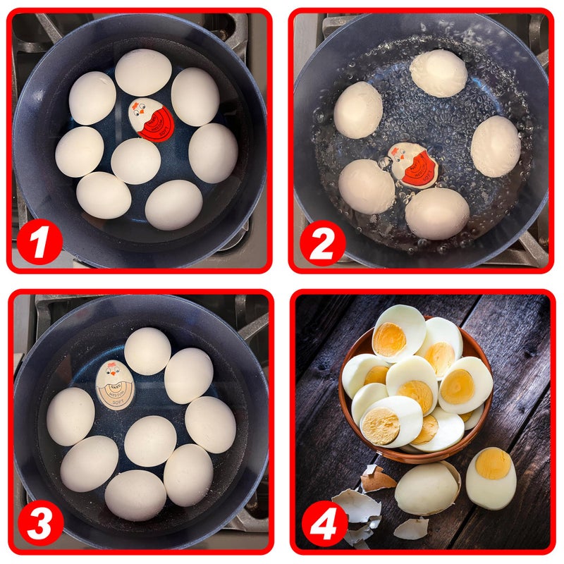 Eggssentials Red Egg Timer That Goes in Water â€“ Egg Timer for Hard Boiled Eggs and Soft Boiled Eggs, Red Color Fades for Accurate Doneness. - Image 3