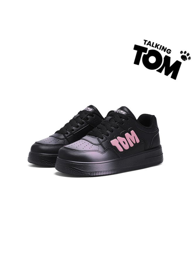 Talking Tom Air Force 1 Style Couple's Spring Autumn Retro Fashion Classic Sports Casual Shoes Black Pink Size 42 - Image 2