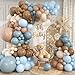 Froova Blue and Brown Balloon Garland Arch Kit 114Pcs Dusty Blue Double Stuffed Coffee Brown Sand White Balloons for Boy Bear Baby Shower Decorations Wedding Boho Birthday Party Decorations - Image 2