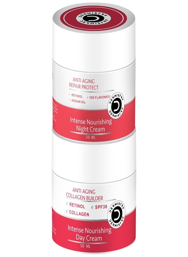 Dermistry Anti Aging Retinol Collagen Firming Lifting Moisturizer Day & Night Face Cream Reduces Ageing Wrinkles Dark Circles Fine Lines Improves Elasticity Tightening Dry Oily Skin Men Women - Image 1