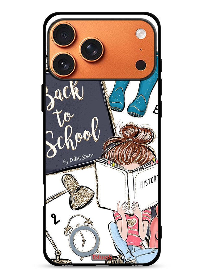 Tolwak Apple iPhone 17 Pro Max Protective Case Cover Back To School Girl Reading History - Image 1