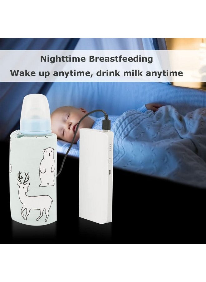 Hilitand - Portable Bottle Keep Warm, USB Travel Milk Heat Keeper, Baby Bottle Keep Warmer for Car Tavel, Storage Cover Insulation Thermostat(Bear) - Image 1