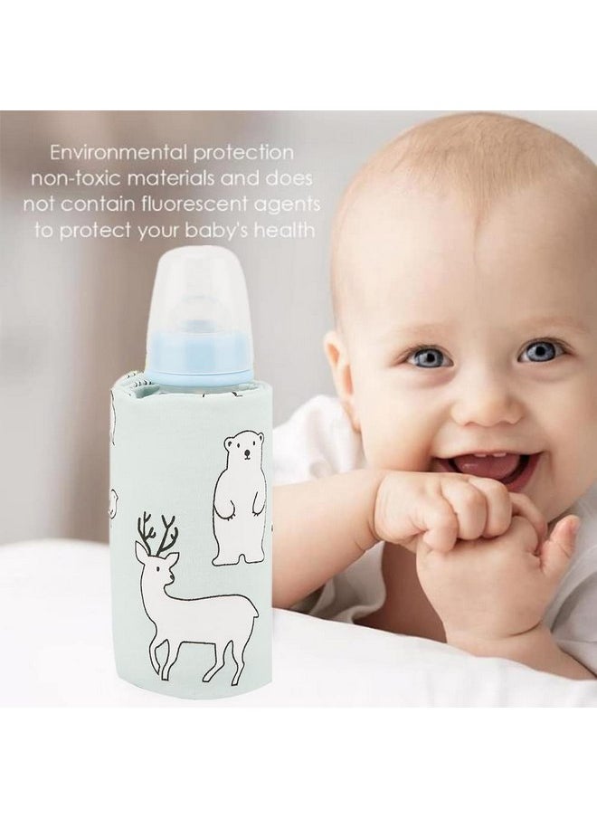 Hilitand - Portable Bottle Keep Warm, USB Travel Milk Heat Keeper, Baby Bottle Keep Warmer for Car Tavel, Storage Cover Insulation Thermostat(Bear) - Image 1