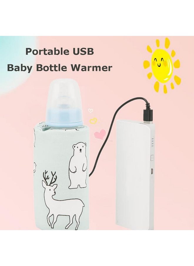 Hilitand - Portable Bottle Keep Warm, USB Travel Milk Heat Keeper, Baby Bottle Keep Warmer for Car Tavel, Storage Cover Insulation Thermostat(Bear) - Image 1