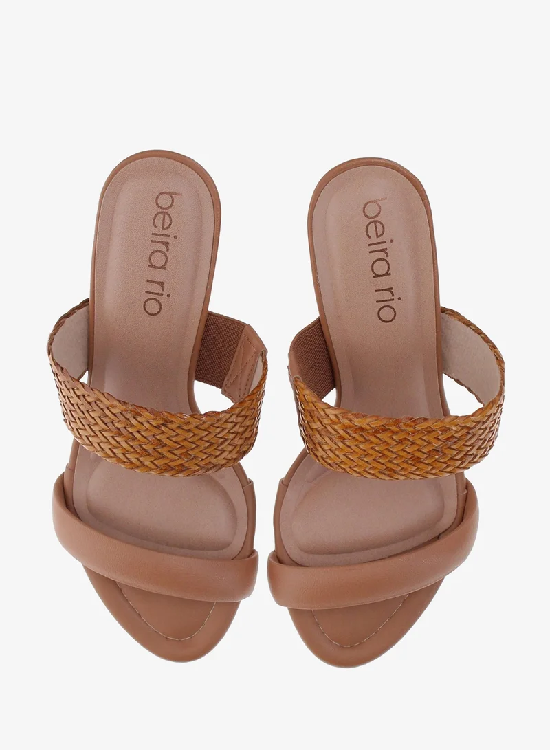 Beira Rio Camel Beira Rio Women’s Mid Heel Sandals – Stylish Everyday Wear with Comfortable Support for Women | Best Price UAE