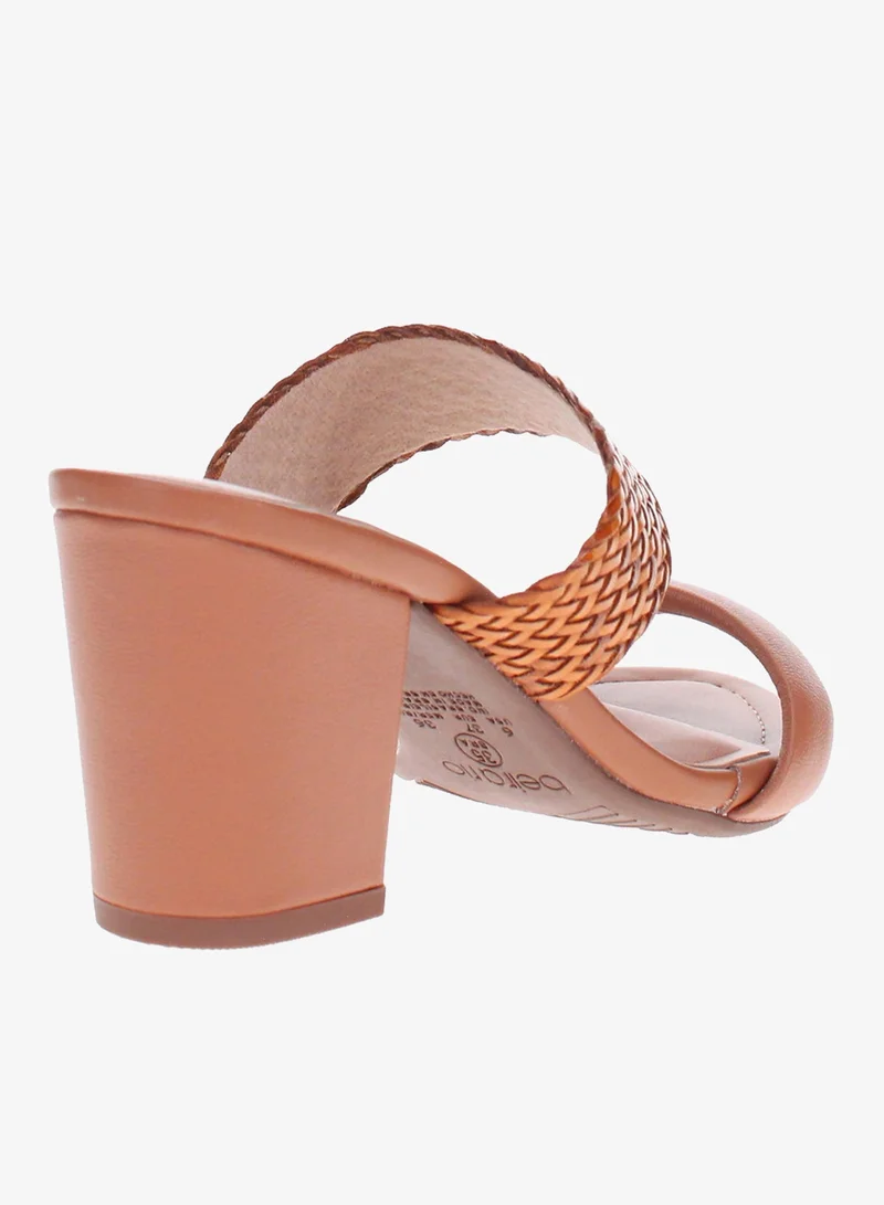 Beira Rio Camel Beira Rio Women’s Mid Heel Sandals – Stylish Everyday Wear with Comfortable Support for Women | Best Price UAE