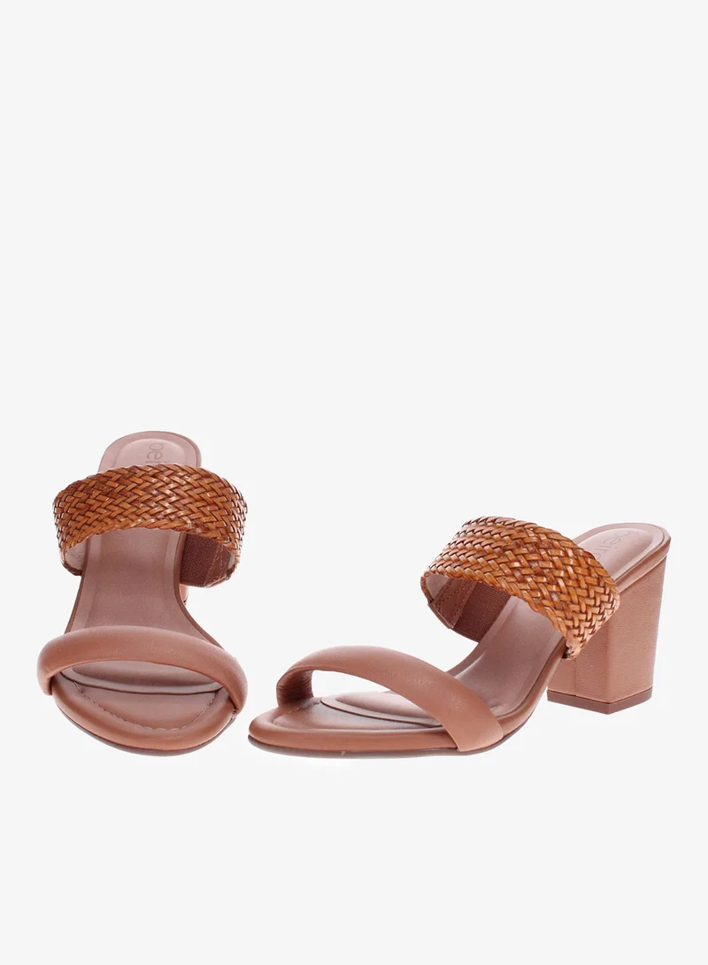 Beira Rio Camel Beira Rio Women’s Mid Heel Sandals – Stylish Everyday Wear with Comfortable Support for Women | Best Price UAE