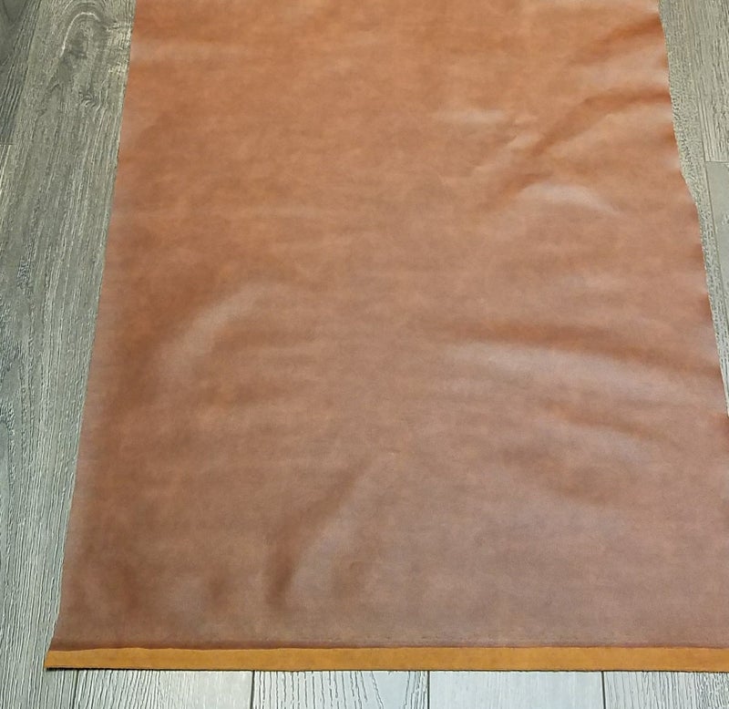 NAT Leathers | Tan Mid Brown Two Tone Antiqued Soft Faux Vegan Leather PU (Peta Approved Vegan) | 1 Yard (36 inch x 54 inch) Cut by Yard | Synthetic Pleather Nappa 0.9 mm Smooth Upholstery | 36"x54" - Image 3