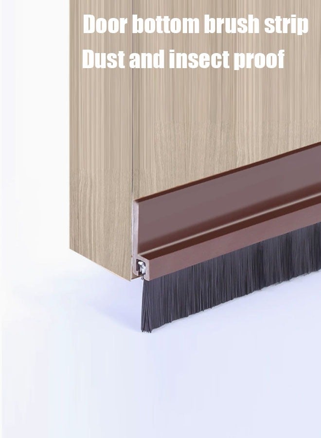 Generic Door bottom dustproof seal strip pvc brush wooden door door gap soundproof insect-proof aluminum alloy baffle nylon brush windproof strip  - Image 2