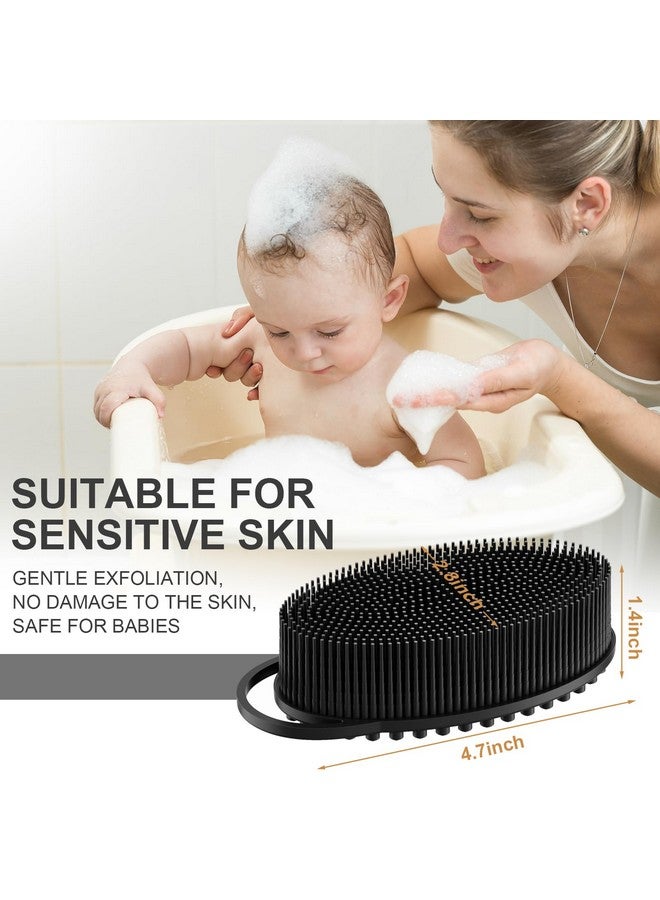 Metene Exfoliating Silicone Body Scrubber for Shower and Bath - Soft, Lathers Well, Long Lasting - Black with Loop - Image 4