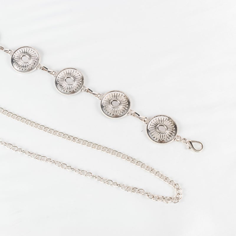 ذا بلاك بيرل اكسسوريز حزام معدن حريمي فضي - Image 2