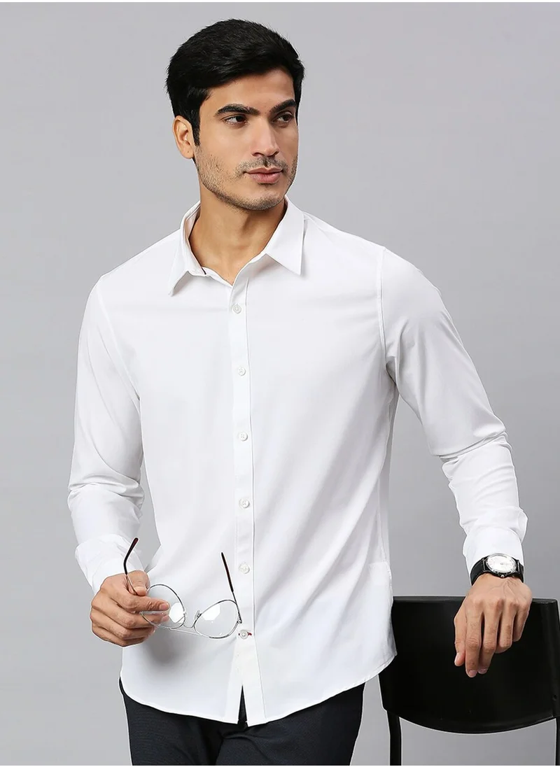 توماس سكوت Thomas Scott Classic Slim Fit 4 Way Stretch Spread Collar Casual Shirt
