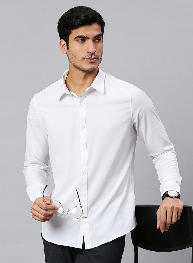Thomas Scott Classic Slim Fit 4 Way Stretch Spread Collar Casual Shirt - Image 1