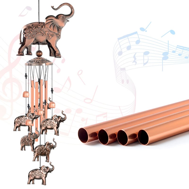 JOBOSI Elephant Wind Chimes Elephant Room Decor Garden Decor Patio Decorations with S Hook Gifts for mom Women Grandma Friends Mother