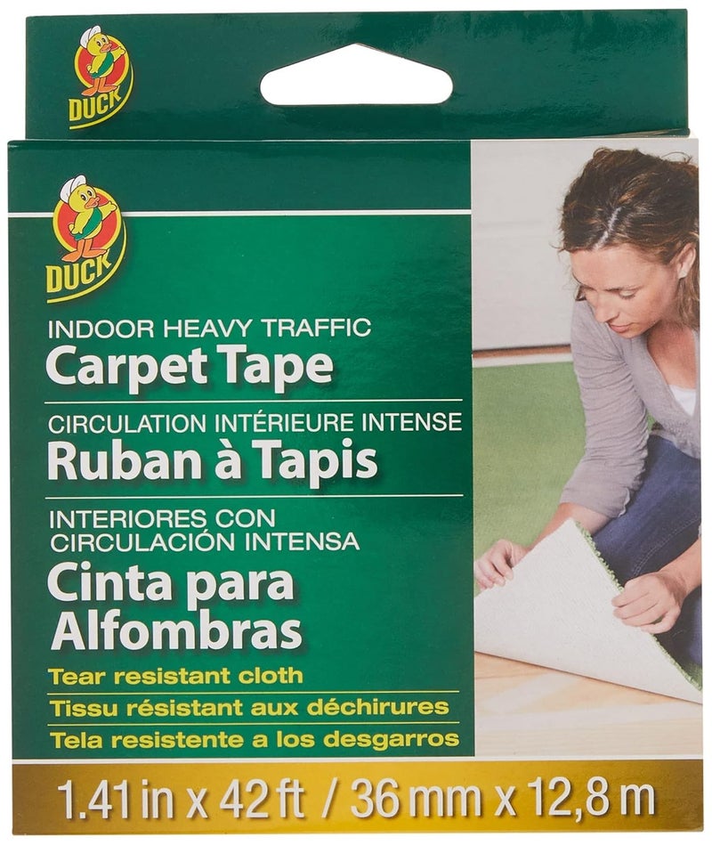 Duck Indoor Heavy Traffic Carpet Tape, 1.41 Inch x 42 Feet - Image 1