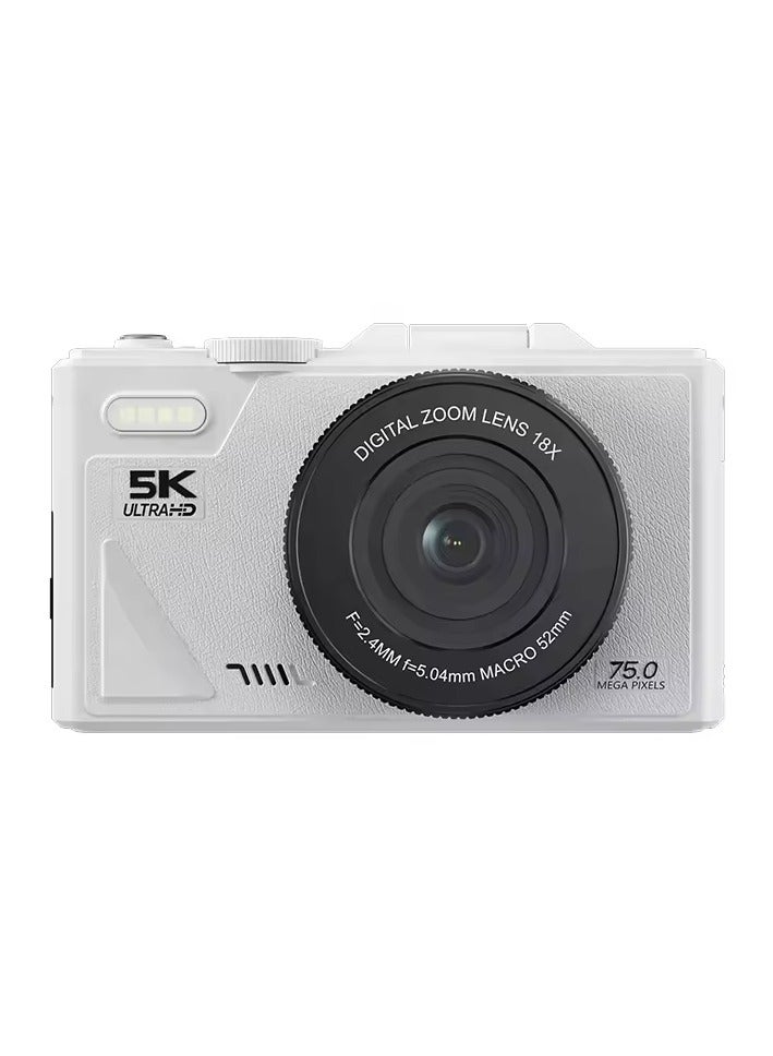 Generic 75MP Digital Camera for Photography and Video, 5K Vlogging Camera for YouTube with 3'' Flip Screen, 18X Digital Zoom Digital Camera for Gift, Compact Anti Shake Vlogging Camera for Live Streaming Travel Photography, with 128GB SD Card  - Image 2