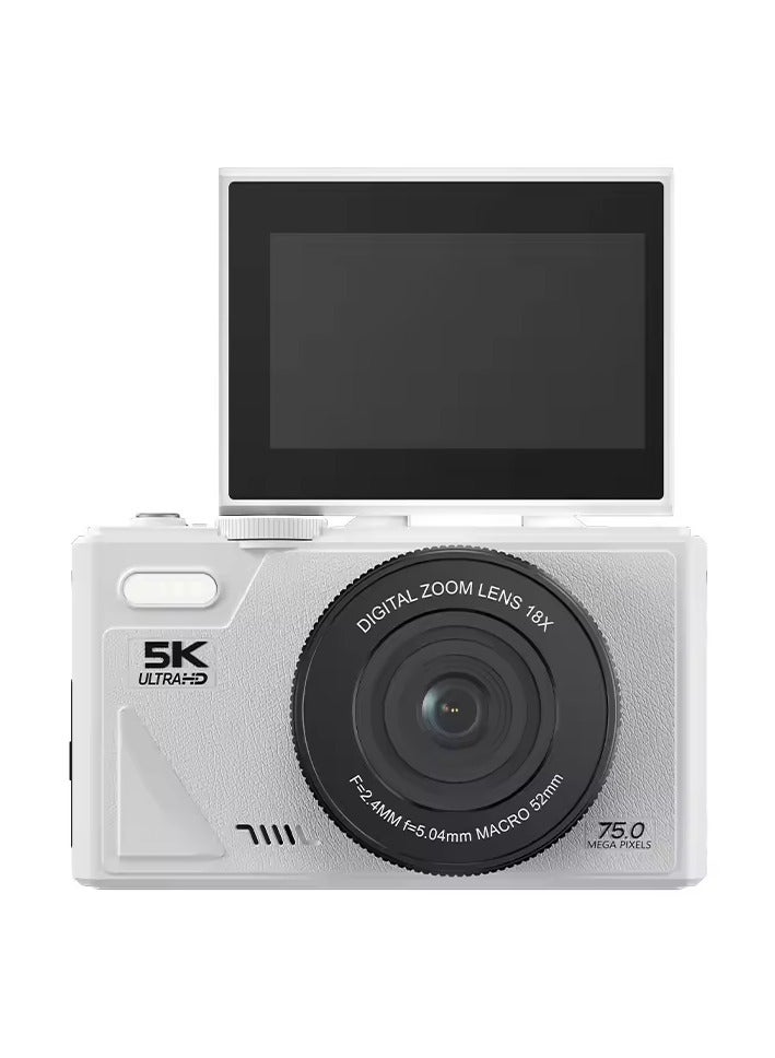 Generic 75MP Digital Camera for Photography and Video, 5K Vlogging Camera for YouTube with 3'' Flip Screen, 18X Digital Zoom Digital Camera for Gift, Compact Anti Shake Vlogging Camera for Live Streaming Travel Photography, with 128GB SD Card  - Image 4