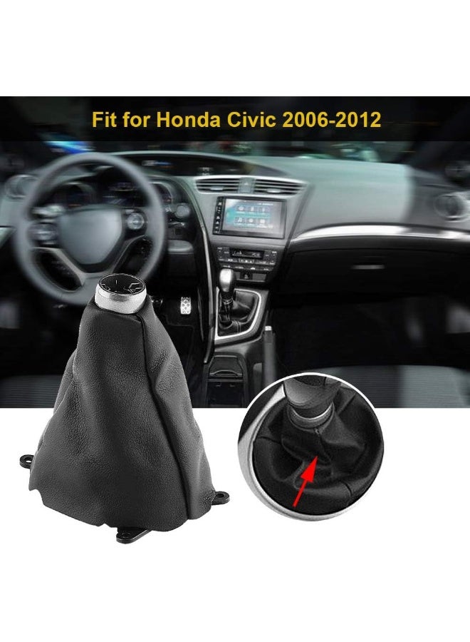 Dream lighting Qiilu Car Gear Gaiter Shift Shifter Boot Manual PU Leather Replacement for Honda Civic 2006-2012 - Image 3