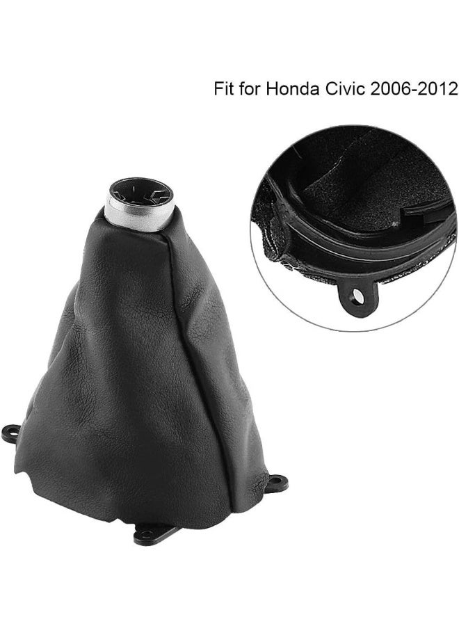 Dream lighting Qiilu Car Gear Gaiter Shift Shifter Boot Manual PU Leather Replacement for Honda Civic 2006-2012 - Image 2