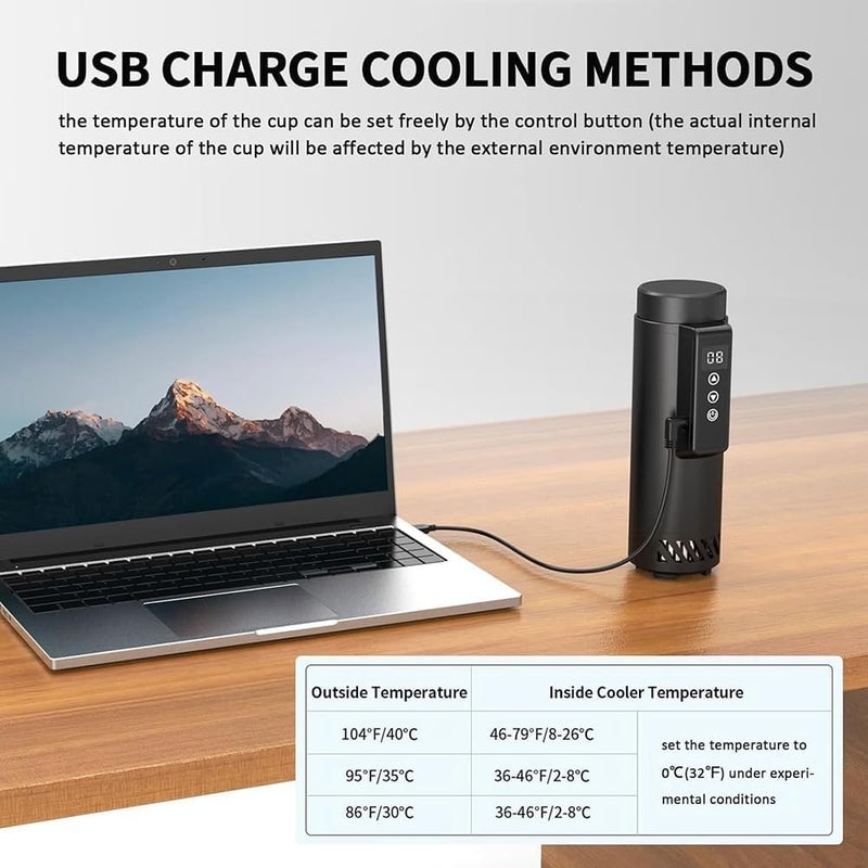 Insulin Cooler for Travel Diabetic Care Medication Cooler USB Charger Portable Car Refrigerator - Image 4