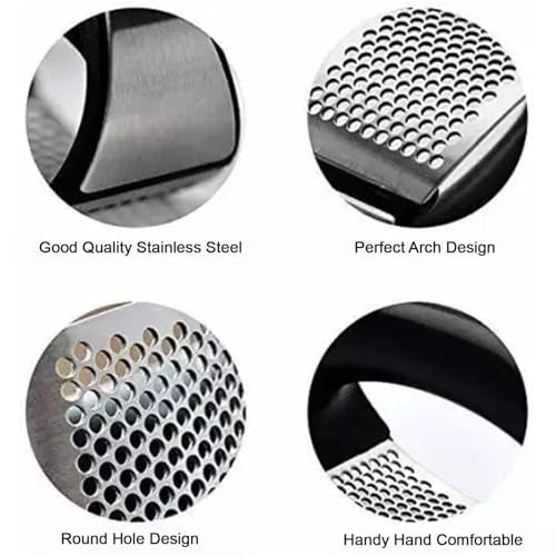 INDUSTRY SERVE Garlic Crusher for Kitchen use | Ginger Garlic Crusher - 2-in-1 Garlic Press, Mincer, Chopper & Pealer | INDUSTRY SERVE Mini Hand Press Garlic Peeler, Cutter & Smasher - Image 4